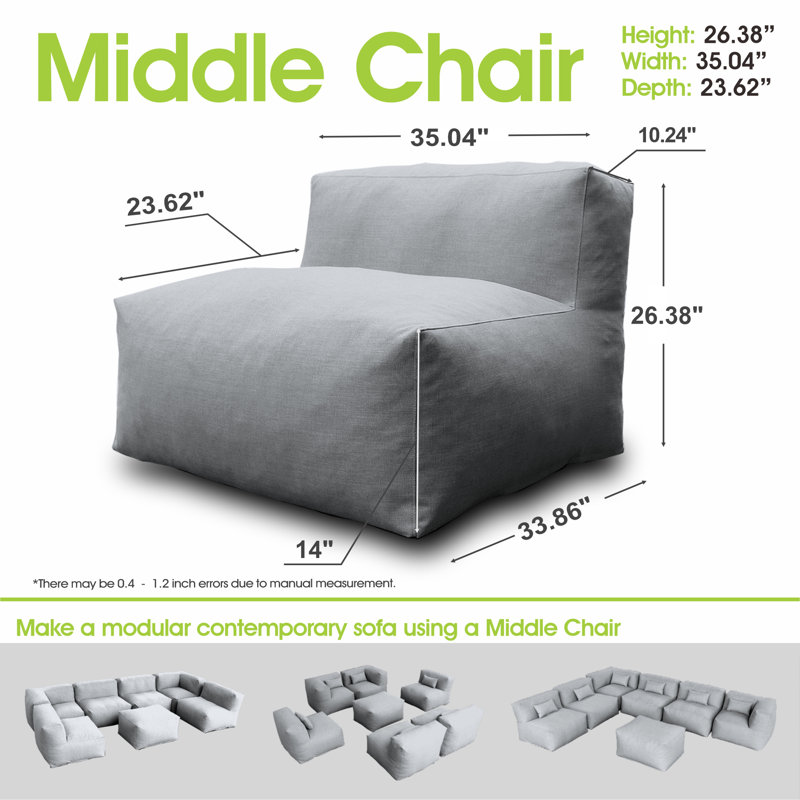 Fauteuil à billes pour canapé modulaire Middle, Gris foncé