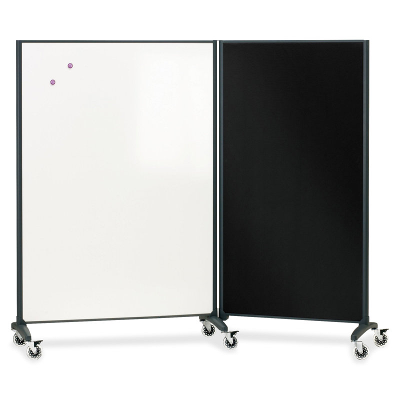 Diviseur de pièce mutli/tableau blanc combinant magnétique, H 6 pi x l 3 pi