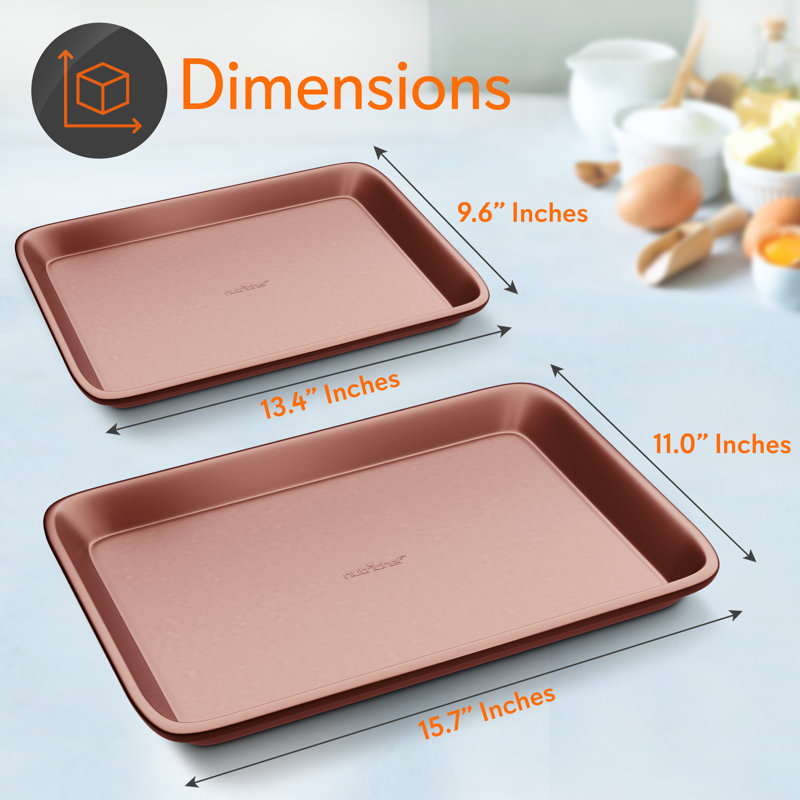 NutriChef Non-Stick Steel 2 Piece Baking Sheet Set