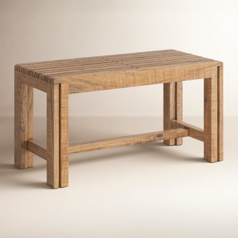 Banc en bois massif Wilmington, Naturel
