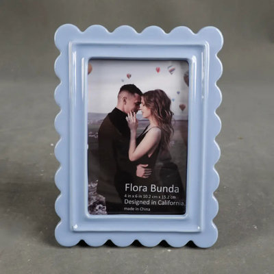 4x6 Blue Ceramic Scallop Frame