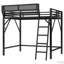 Lit mezzanine en métal avec échelle et tablettes de rangement-118019936-118019937