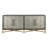 Sideboard, Solid Wood Frame, Vegan Leather, Grey
