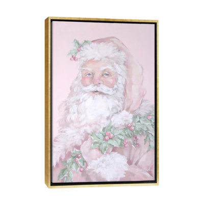 «Pink Santa», reproduction d'art sur toile encadrée