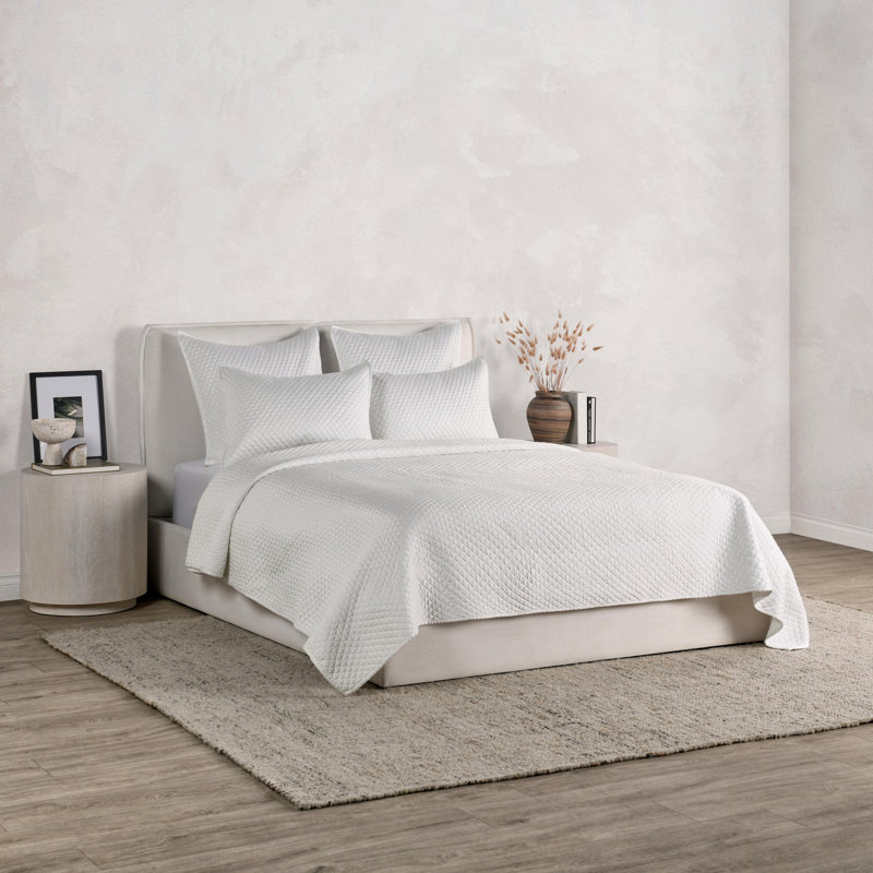 Diamond Quilt Set, White
