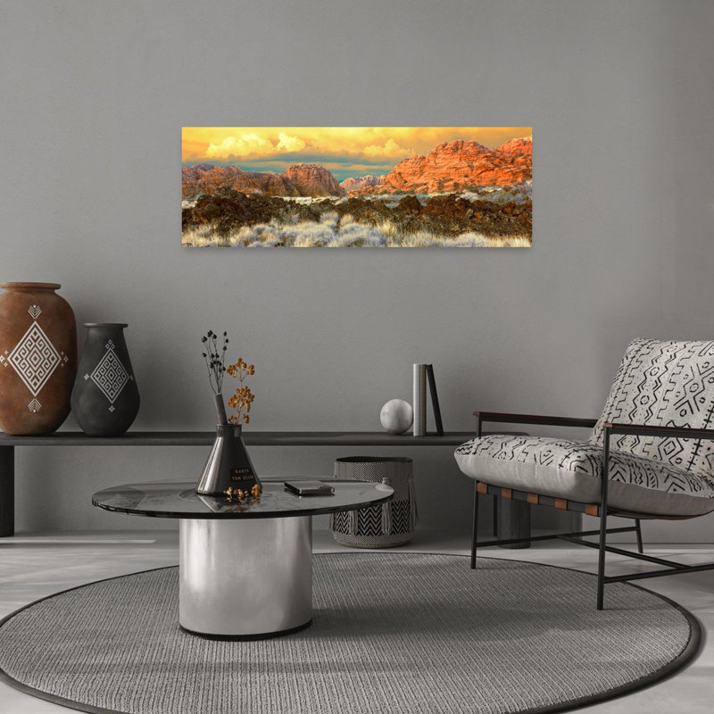 Cliffs In Snow Canyon State Park Washington County Utah USA by Leo L. Larson - Wrapped Canvas Panoramic Print