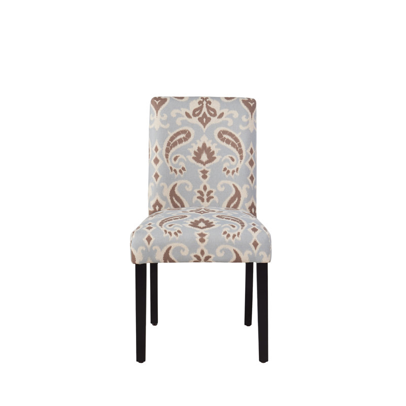 Chaise rembourrée Marie-Anne, Bleu / motif cachemire brun
