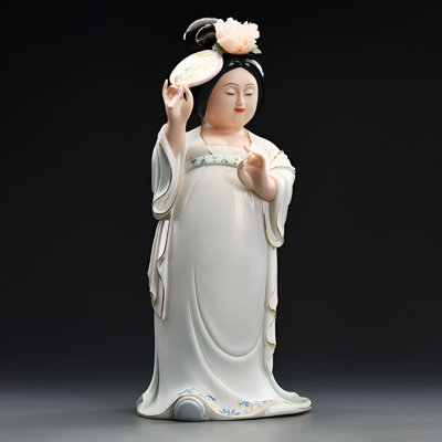 Statue exquise en porcelaine de style Tang chinois - œuvre d'art intemporelle