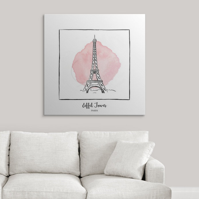« eiffel tour-brushstroke édifices », impression, H 35 po x l 35 po x P 1,5 po, Toile