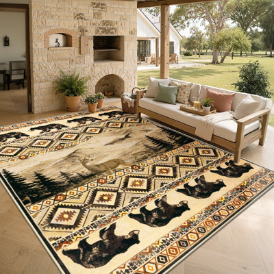 Tapis d'intérieur antidérapant rustique lavable