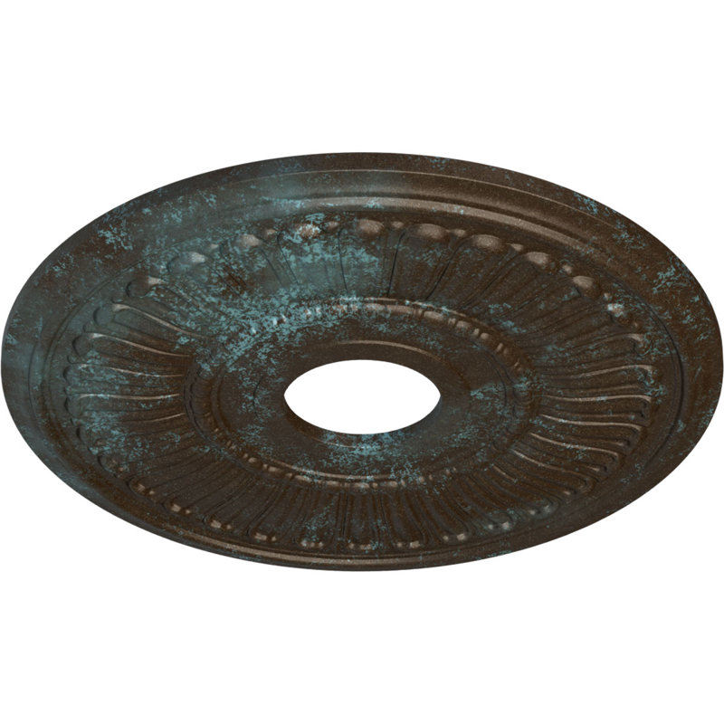 Médaillon de plafond H 16 po x l 16 po x P 0,75 po Melonie, Patine bleue bronze