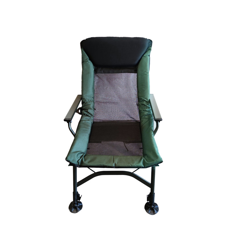 Chaise inclinable avec coussin amovible Lowell, Black/Green