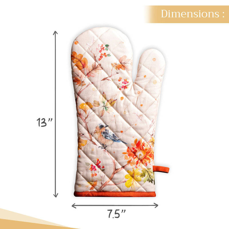 Maison d'Hermine Kelim - Gant de cuisine Prairie 100 % coton - 19 cm x 33 cm