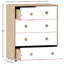 Neptune 5 Drawer Chest, Pink & Oak-317837243