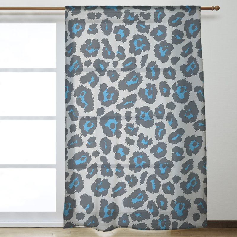 Room Darkening Curtain Single Panel, Silver/Black/Blue