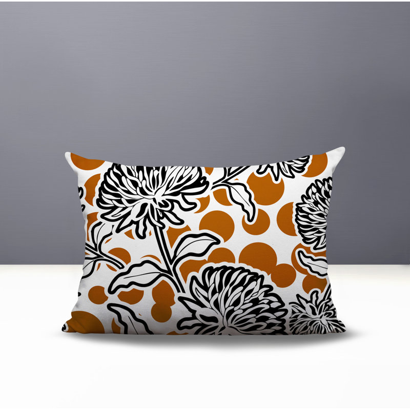 Oreiller rectangulaire réversible intérieur / extérieur Jae, Orange, Rectangle H 14 po x l 20 po