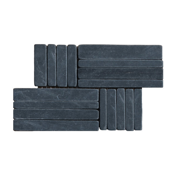 Black Slate Alternate Basketweave Mosaic Blend