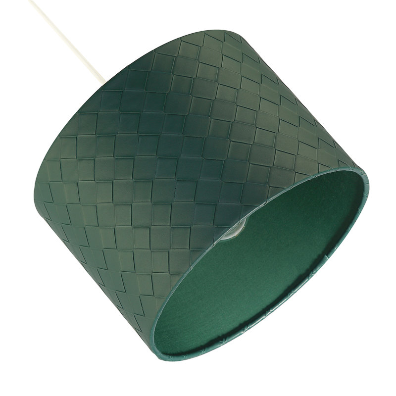 18cm H Leather Drum Lamp Shade ( No Direct Attachment Method ) in Green