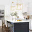 Plafonnier semi-encastré carré moderne Modern Gold, lanterne 4 lumières avec panneaux en verre transparent, hauteur réglable, base E12, homologué ETL