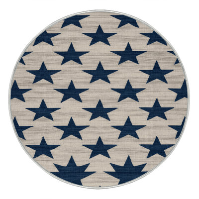 Washable Nautical stars Nautical Area Rug