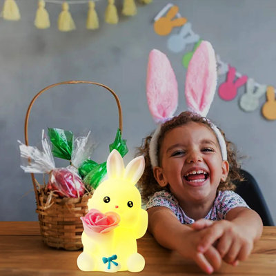Easter Personality Bunny Enamel Night Light Children Luminous Toys Warm Yellow Light Gives People Wireless Warmth