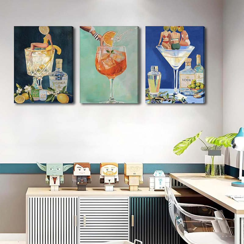 3 Piece Wrapped Canvas Print, 60 cm H x 40 cm W