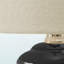 Lampe de table Sami en céramique noire et abat-jour beige, H 16,88 po x l 9,32 po x P 9,32 po