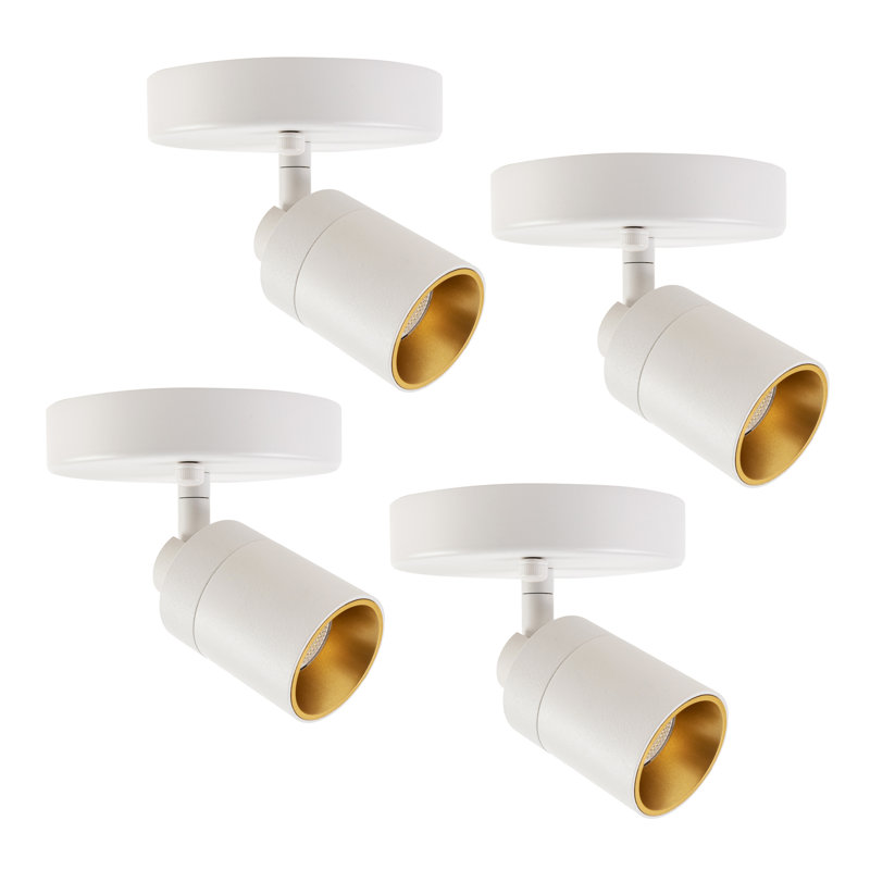 LED Spotlight, Matte White, Matte White, 4 Lights