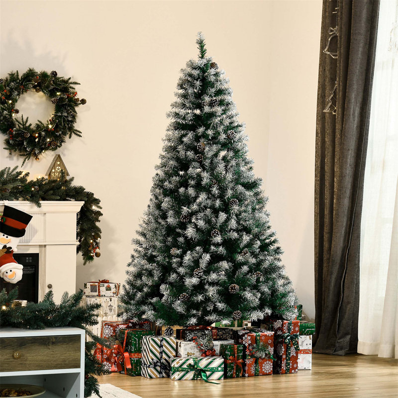 Arbre de Noël artificiel régulier (double) avec aiguilles blanches