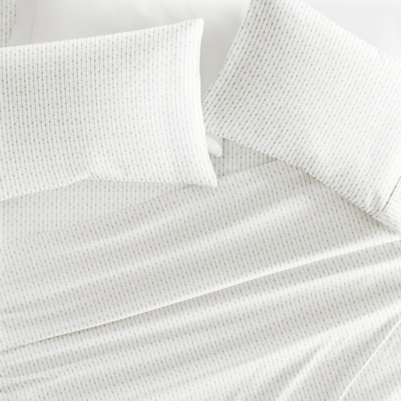 Ensemble de draps en microfibre Home, Flèches perlées gris clair, Ensemble literie pour lit simple