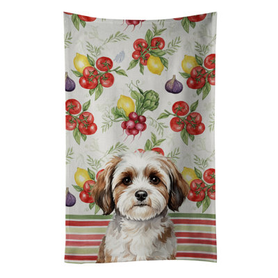 Parti-color Havanese Vegetables Kitchen Towel