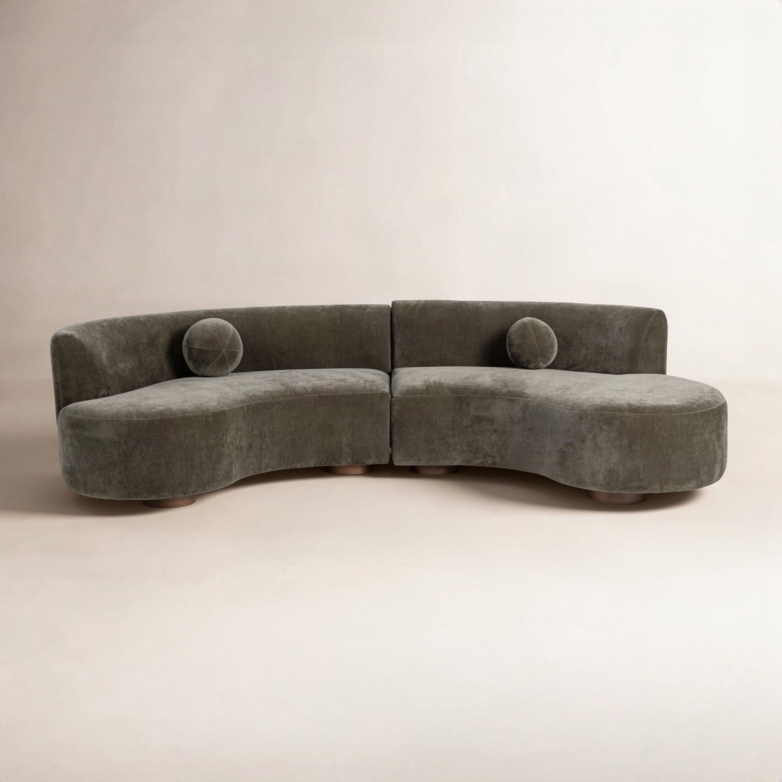 Octavia Corner Sectional, Olive Moss