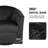 Upholstered Black Velvet Swivel Barrel Chair-146180421