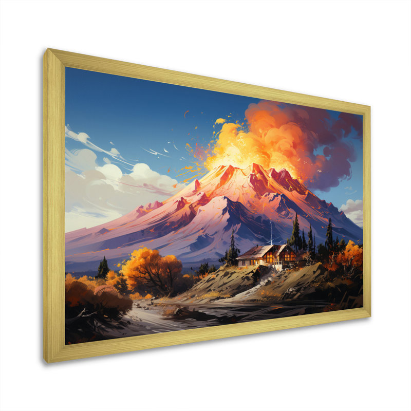 Italie, Etna, impression sur toile, Cadre doré à une seule photo, H 24 po x l 32 po x P 1 po