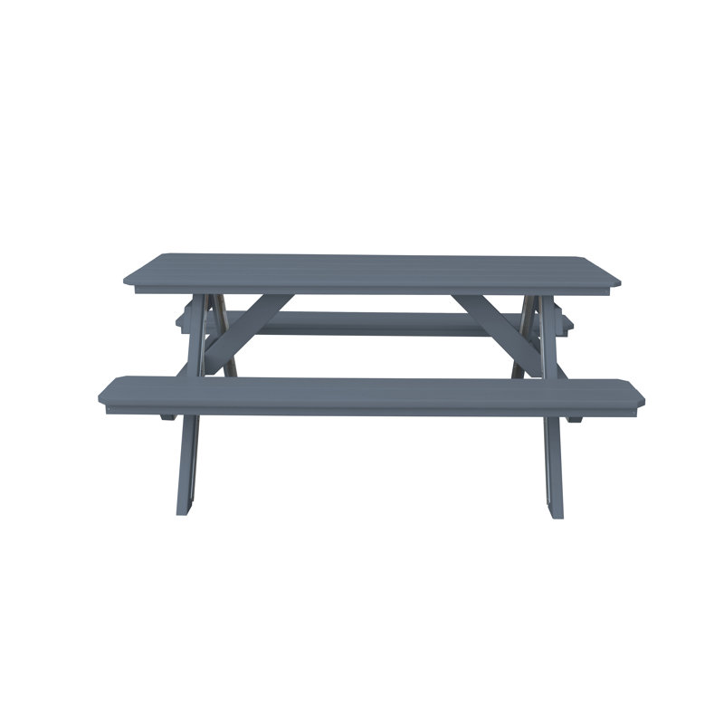 6 - Person Patio Dining Set with Rectangular Table, Dark Gray, 70" W x 60" L