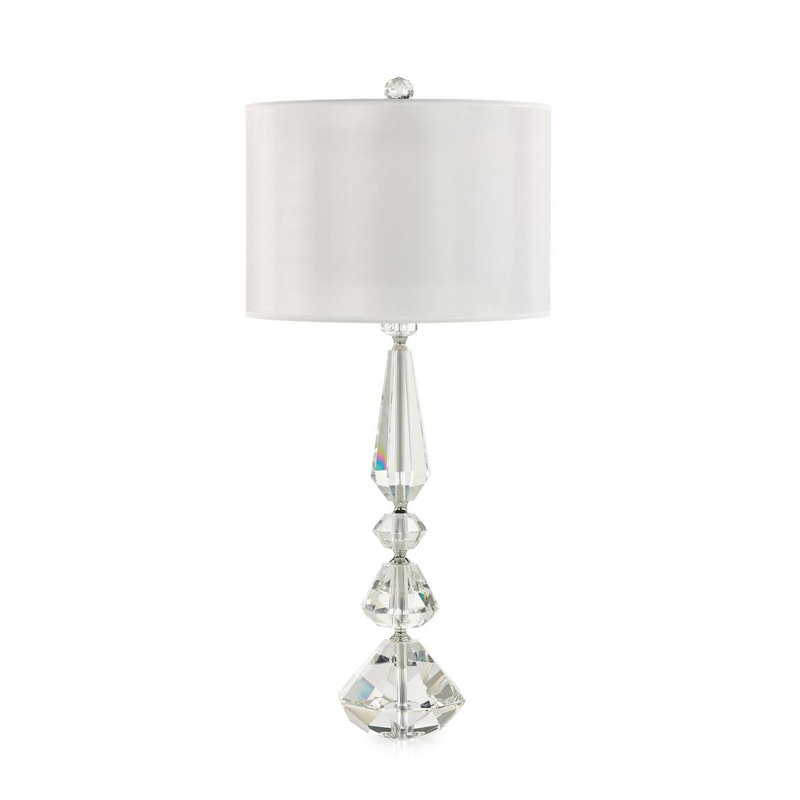 Lampe de table balustre en cristal