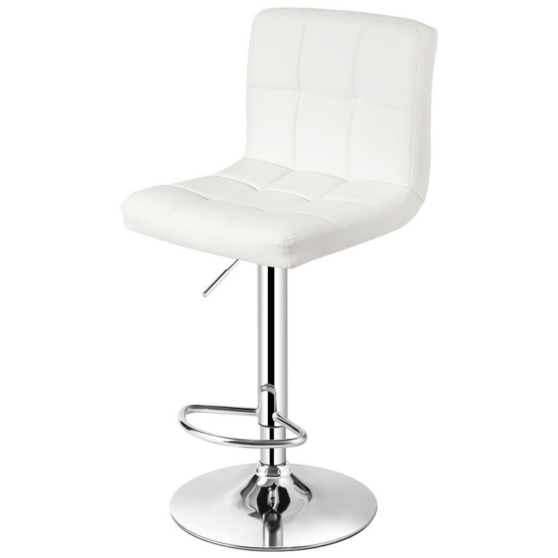 Tabouret de bar pivotant à hauteur réglable Ashanni, Blanc