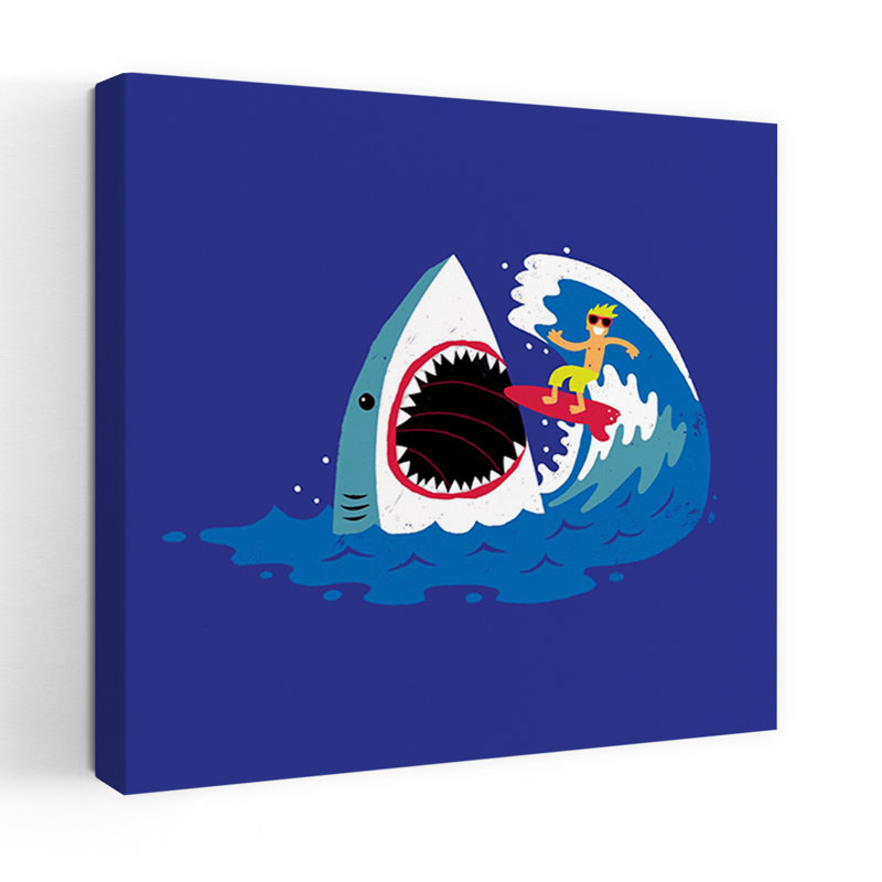 Surf's Up, art urbain contemporain de poisson, H 36 po x l 36 po
