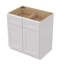 Armoire de base 33 po blanche avec tiroirs doubles à fermeture en douceur - autoportant en bois massif