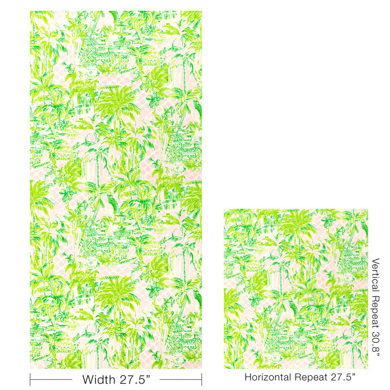 Lilly Pulitzer Palm Beach Wallpaper, Pink/Green