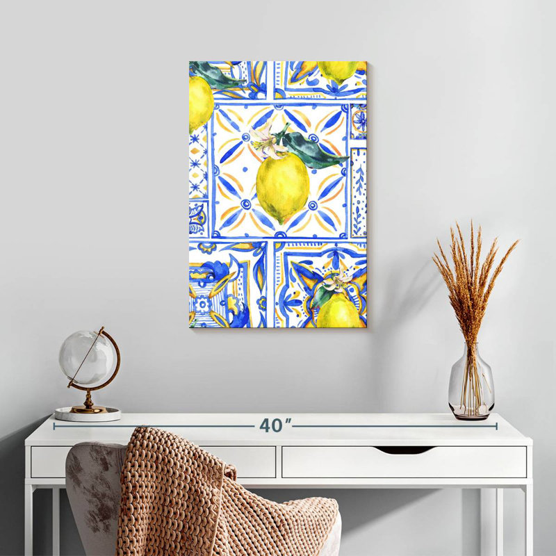 Yarlin Lemon Pattern Tiles, 24" H x 16" W