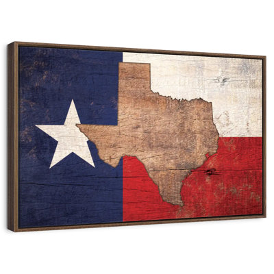 State Map Over Texas Flag