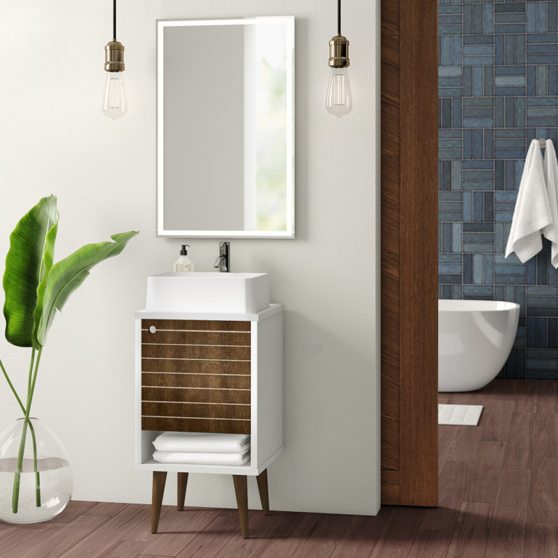 Altom 17.7'' Single Bathroom Vanity with Manufactured Wood Top, White