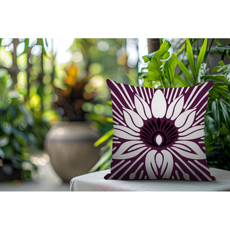 Oreiller carré réversible Carla, Mauve, Carré 19 po