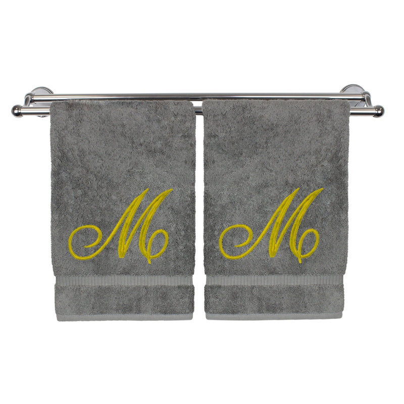 Super Plush Hand Towel, Gray/Gold, M