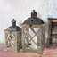 Ensemble de 2 grandes lanternes en bois Dorthea