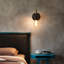 Salih 1-Light hemp rope Black Armed Wall Lamp