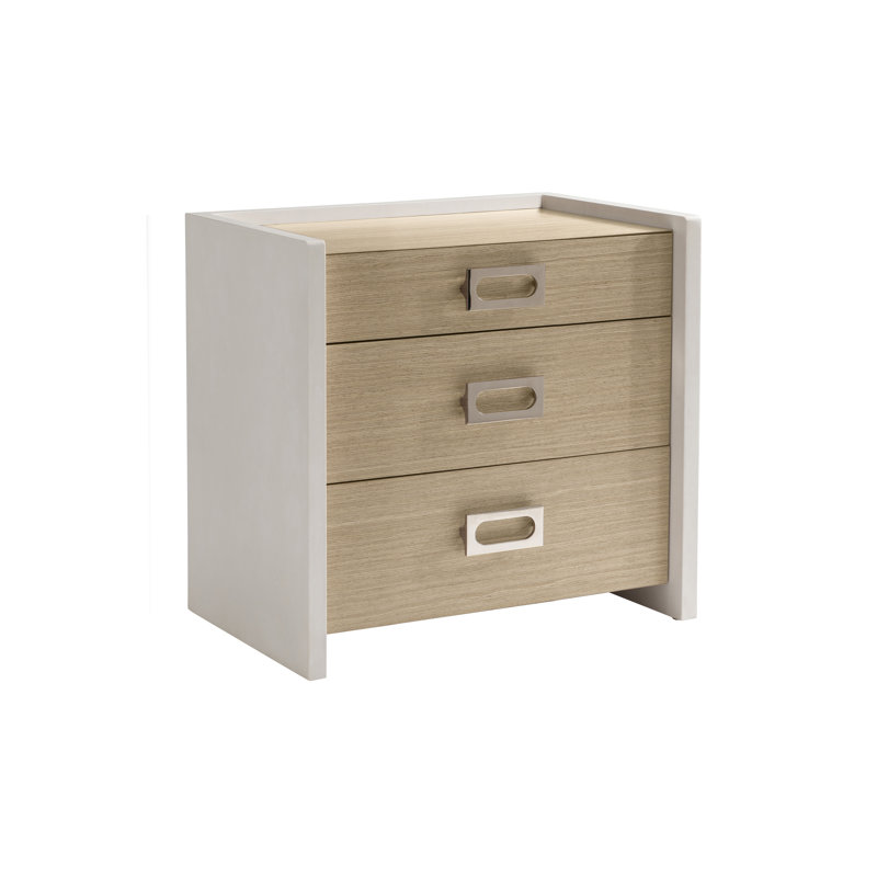 Sahara Brown 3-Drawer Nightstand with USB Ports