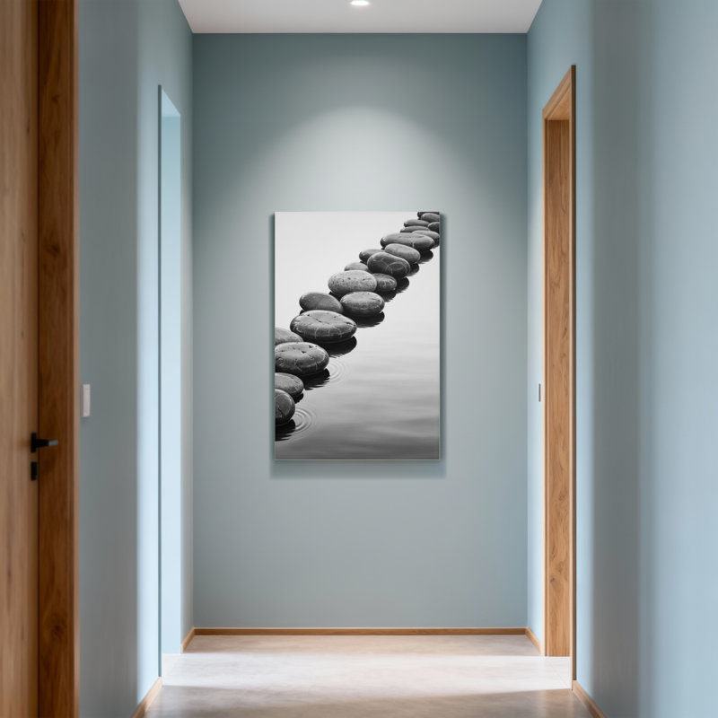 Abstract Smooth Stones On Water Surface Path