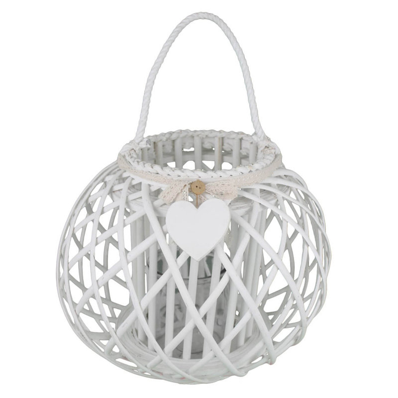 Glass Tabletop Lantern, White